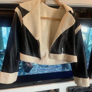 Women's Black and Cream Jacket